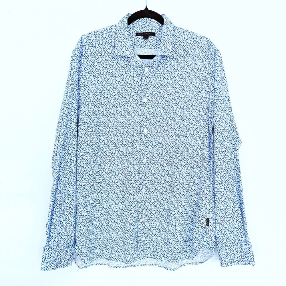 John Varvatos USA Fitted Floral Long Sleeve Shirt Men's Size L
